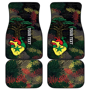 Personalized Senegal Car Mats Heart Baobab Art Grunge Style