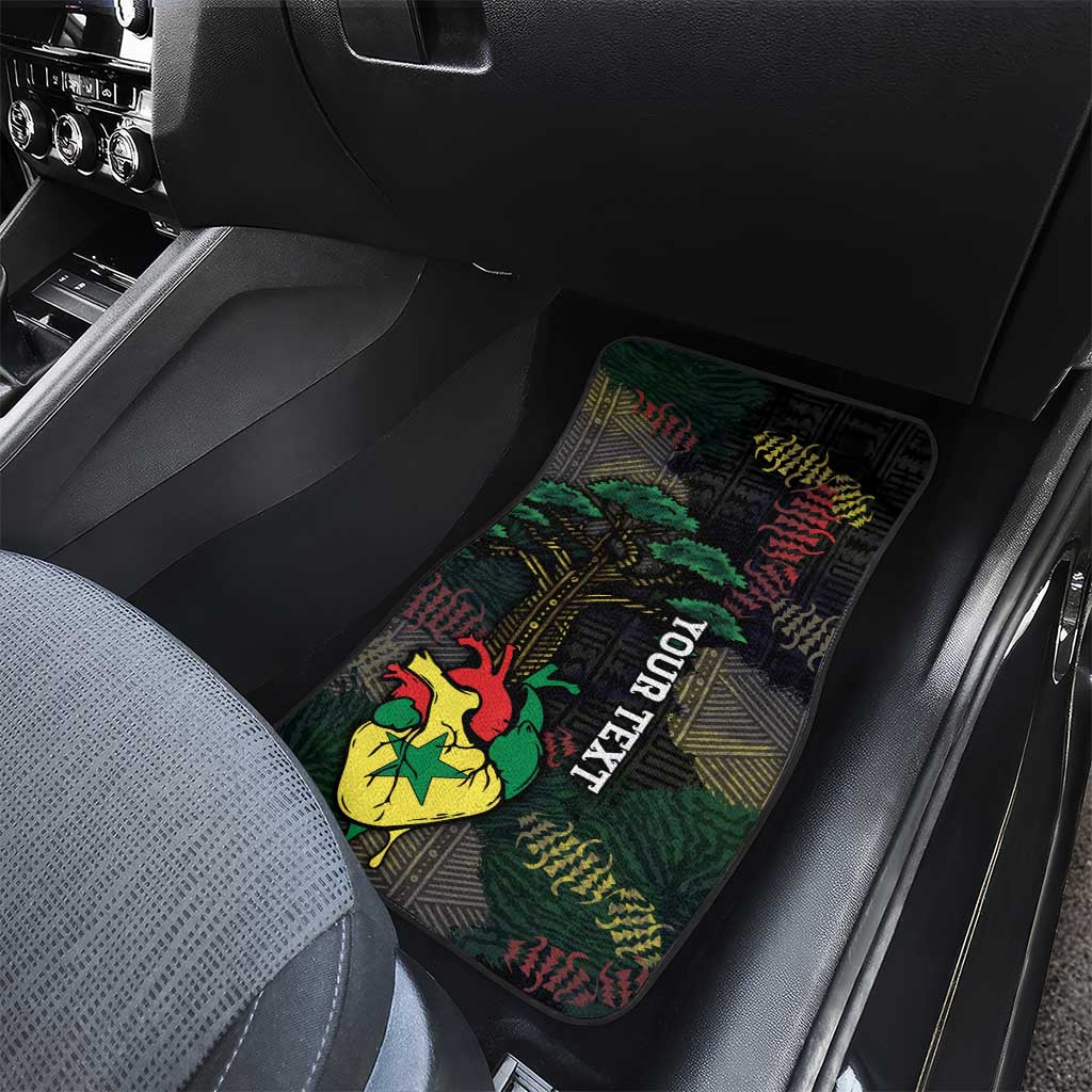 Personalized Senegal Car Mats Heart Baobab Art Grunge Style