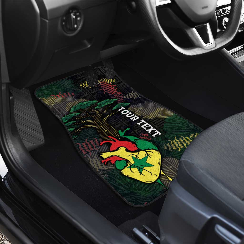 Personalized Senegal Car Mats Heart Baobab Art Grunge Style