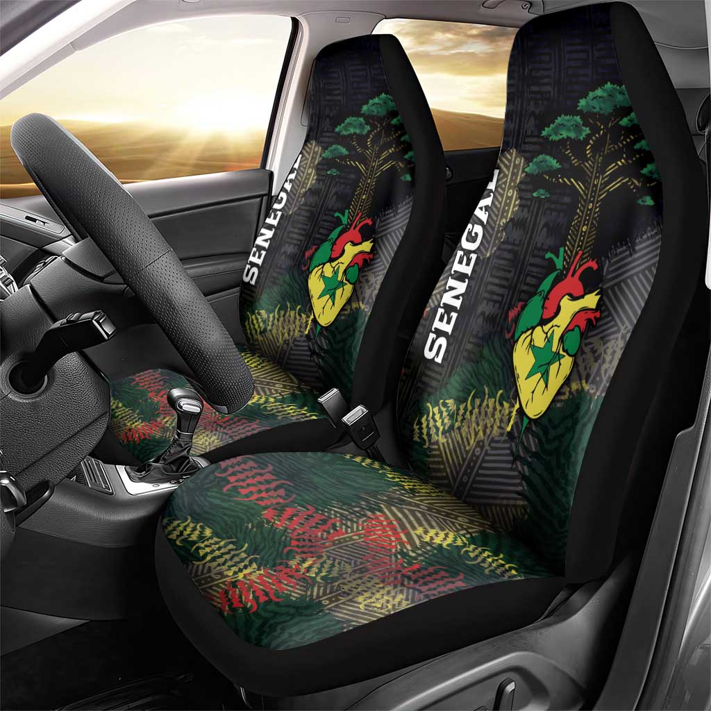 Senegal Car Seat Cover Heart Baobab Art Grunge Style