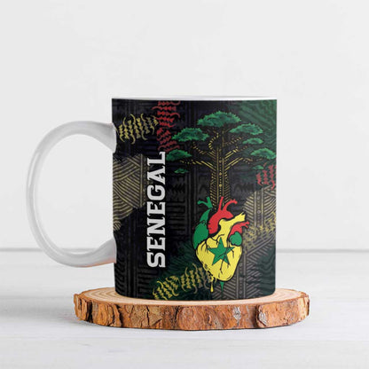 Personalized Senegal Ceramic Mug Heart Baobab Art Grunge Style