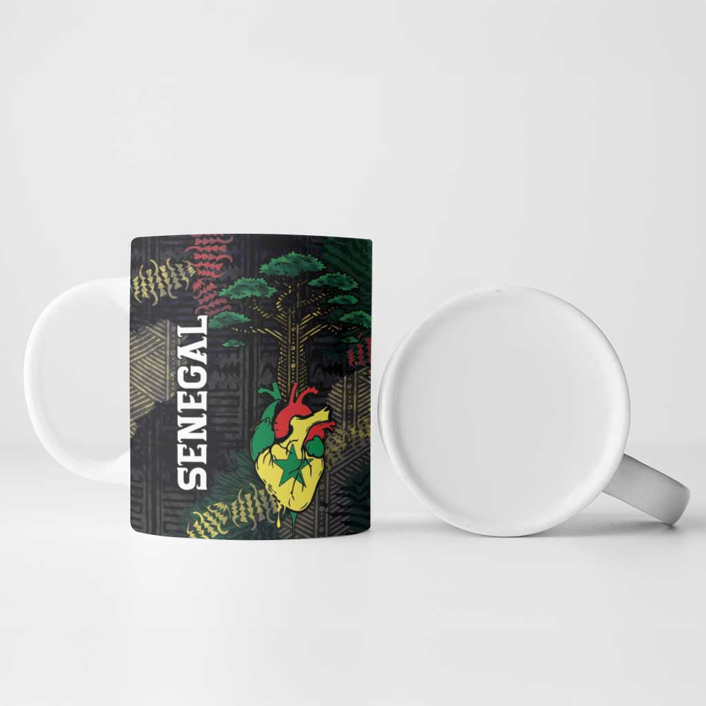 Personalized Senegal Ceramic Mug Heart Baobab Art Grunge Style