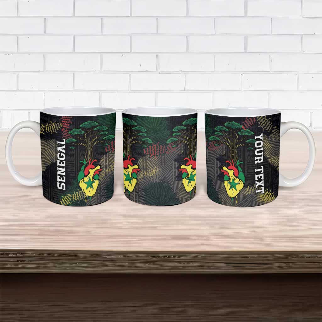 Personalized Senegal Ceramic Mug Heart Baobab Art Grunge Style
