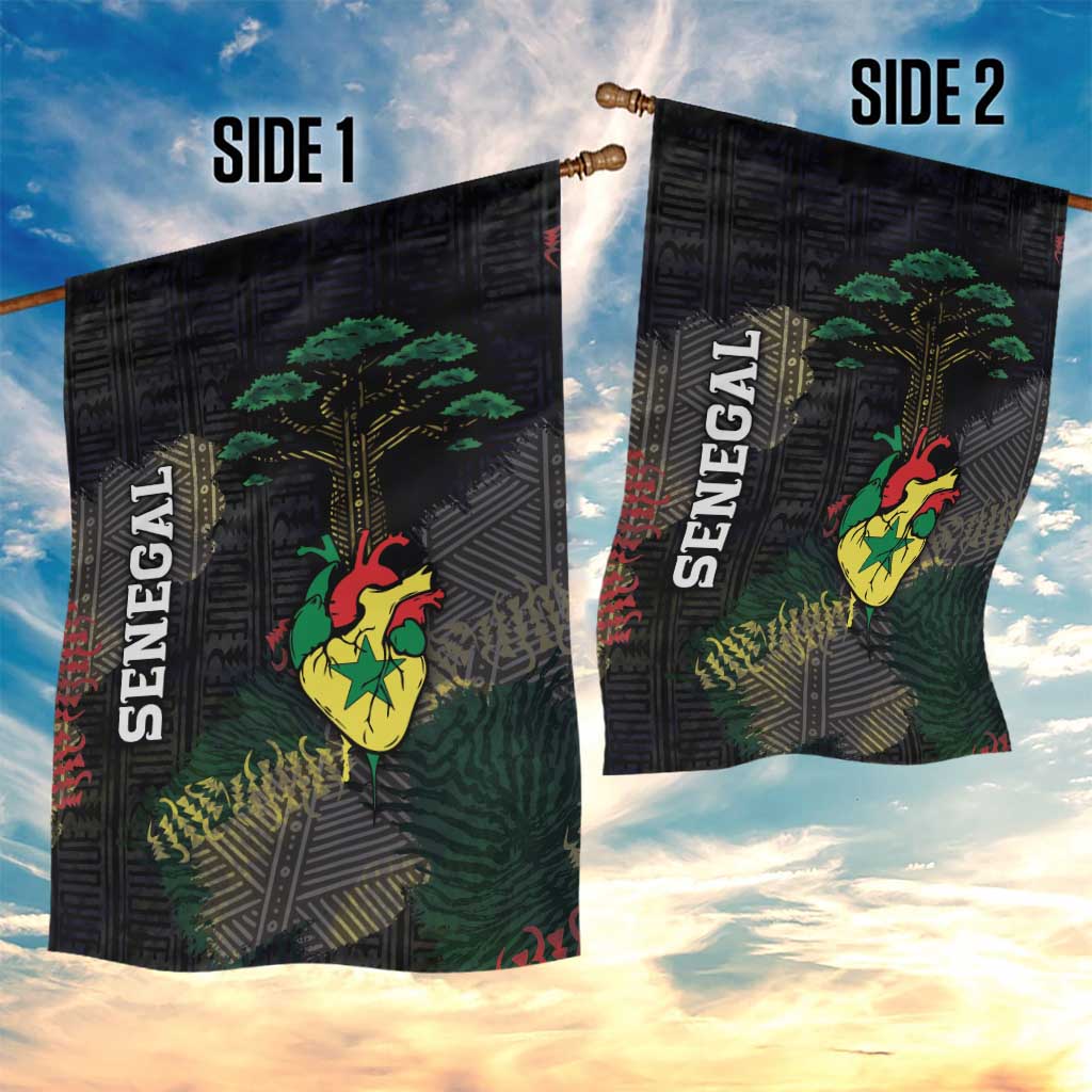 Senegal Garden Flag Heart Baobab Art Grunge Style