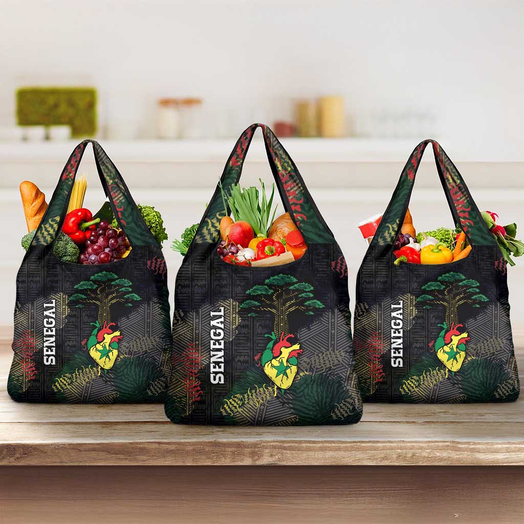 Senegal Grocery Bag Heart Baobab Art Grunge Style