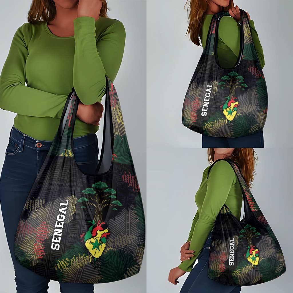 Senegal Grocery Bag Heart Baobab Art Grunge Style
