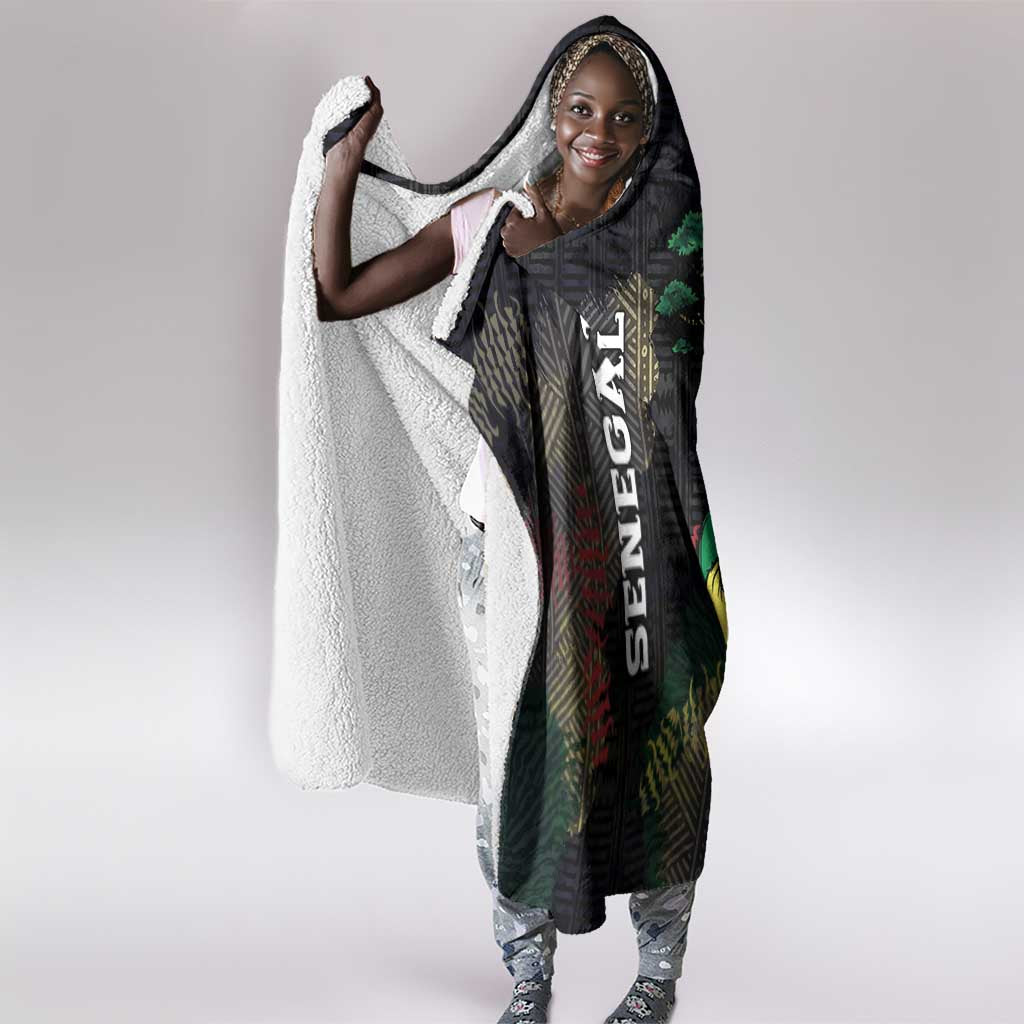 Senegal Hooded Blanket Heart Baobab Art Grunge Style