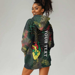 Personalized Senegal Hoodie Dress Heart Baobab Art Grunge Style