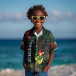 Personalized Senegal Kid Hawaiian Shirt Heart Baobab Art Grunge Style