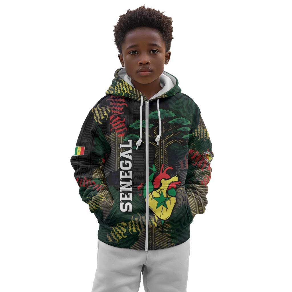 Personalized Senegal Kid Hoodie Heart Baobab Art Grunge Style