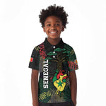 Personalized Senegal Kid Polo Shirt Heart Baobab Art Grunge Style