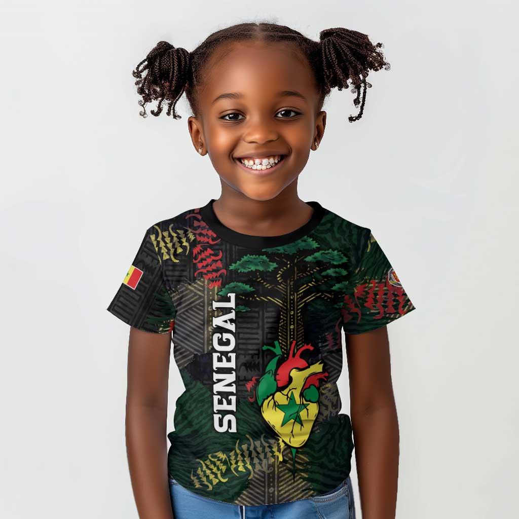 Personalized Senegal Kid T shirt Heart Baobab Art Grunge Style