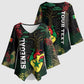 Personalized Senegal Kimono Sleeve Blouse Heart Baobab Art Grunge Style