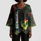 Personalized Senegal Kimono Sleeve Blouse Heart Baobab Art Grunge Style