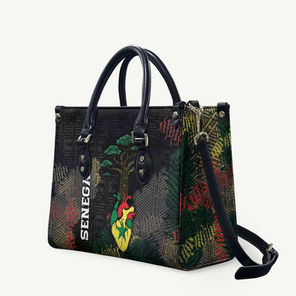 Senegal Leather Bag Heart Baobab Art Grunge Style