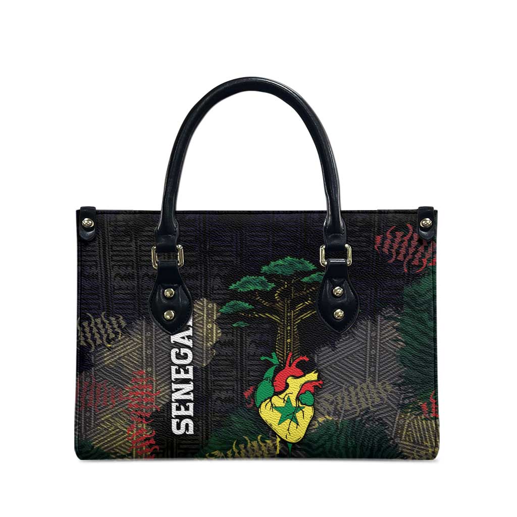 Senegal Leather Bag Heart Baobab Art Grunge Style