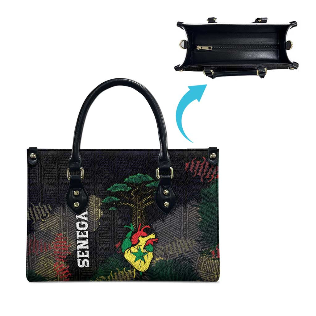 Senegal Leather Bag Heart Baobab Art Grunge Style