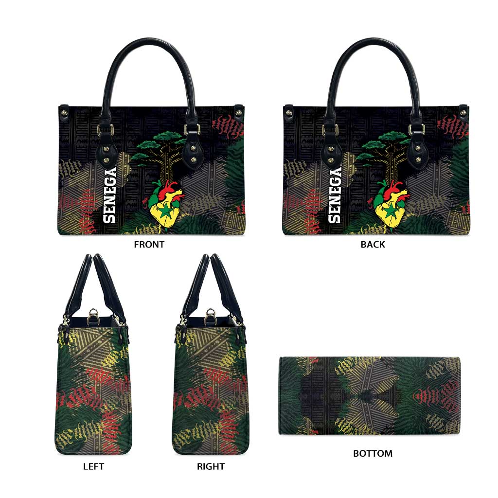 Senegal Leather Bag Heart Baobab Art Grunge Style