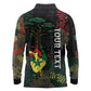 Personalized Senegal Long Sleeve Polo Shirt Heart Baobab Art Grunge Style