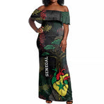 Personalized Senegal Off Shoulder Maxi Dress Heart Baobab Art Grunge Style
