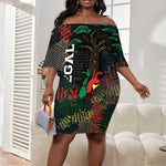 Personalized Senegal Off Shoulder Short Dress Heart Baobab Art Grunge Style