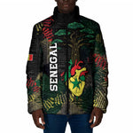 Personalized Senegal Padded Jacket Heart Baobab Art Grunge Style
