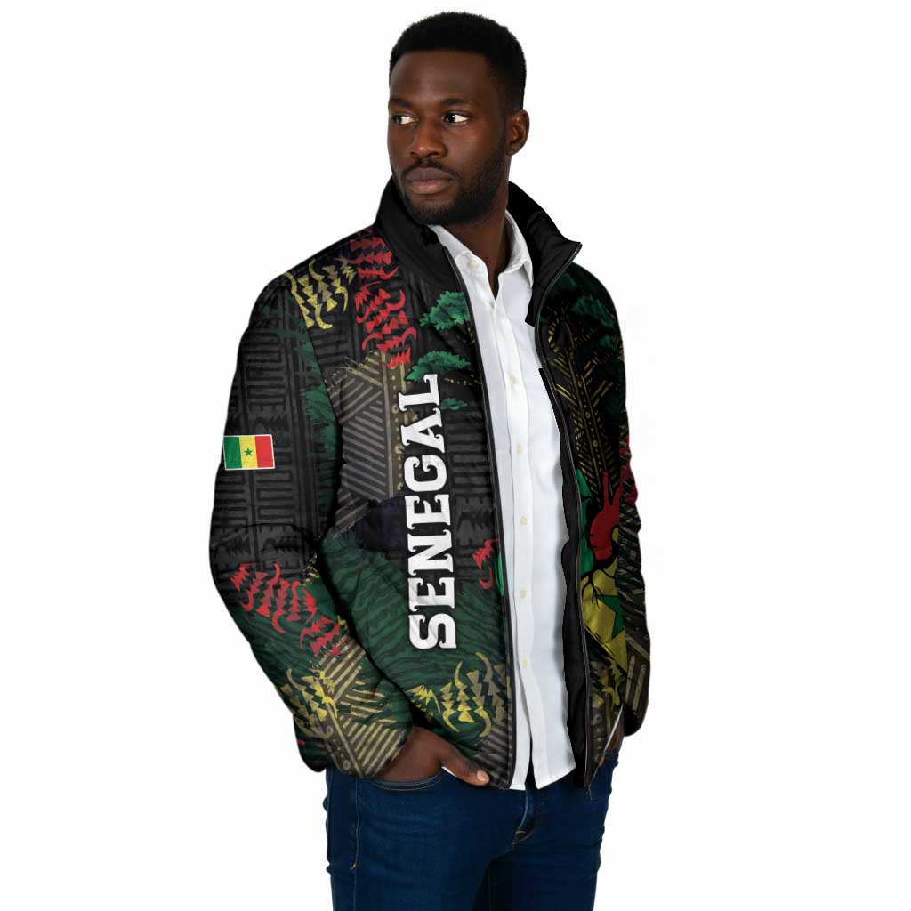 Personalized Senegal Padded Jacket Heart Baobab Art Grunge Style