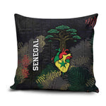 Senegal Pillow Cover Heart Baobab Art Grunge Style
