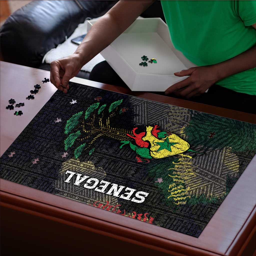 Senegal Puzzle Heart Baobab Art Grunge Style