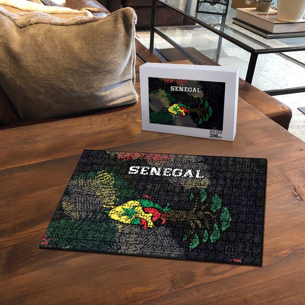 Senegal Puzzle Heart Baobab Art Grunge Style