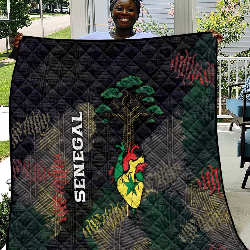 Senegal Quilt Heart Baobab Art Grunge Style