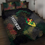 Senegal Quilt Bed Set Heart Baobab Art Grunge Style