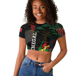 Personalized Senegal Raglan Cropped T shirt Heart Baobab Art Grunge Style