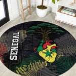 Senegal Round Carpet Heart Baobab Art Grunge Style