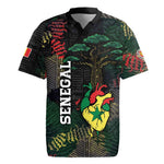 Personalized Senegal Rugby Jersey Heart Baobab Art Grunge Style