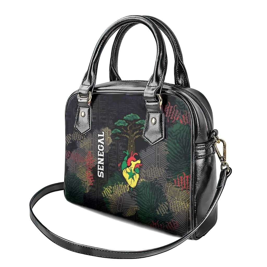 Senegal Shoulder Handbag Heart Baobab Art Grunge Style