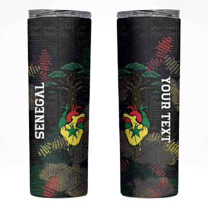Personalized Senegal Skinny Tumbler Heart Baobab Art Grunge Style