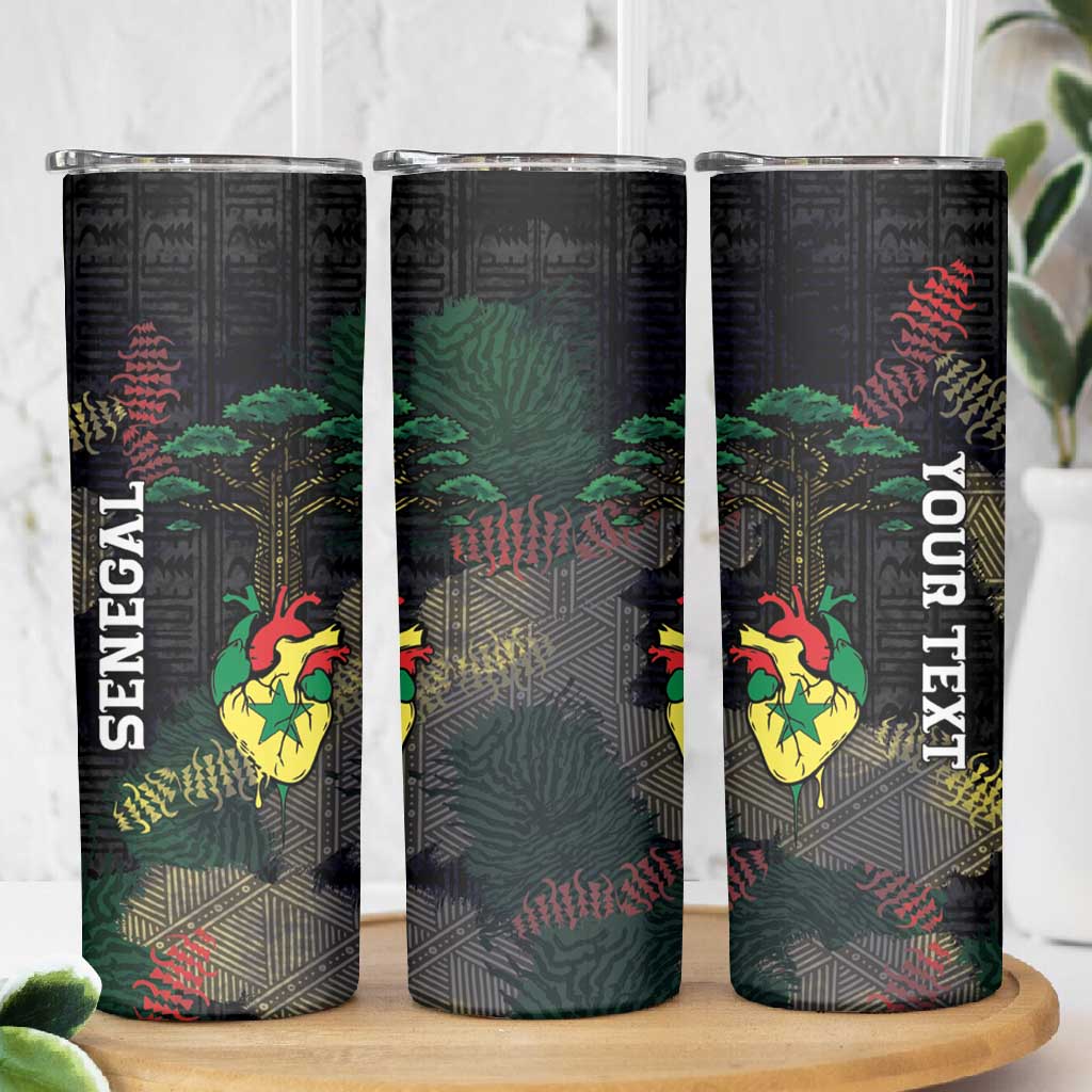 Personalized Senegal Skinny Tumbler Heart Baobab Art Grunge Style