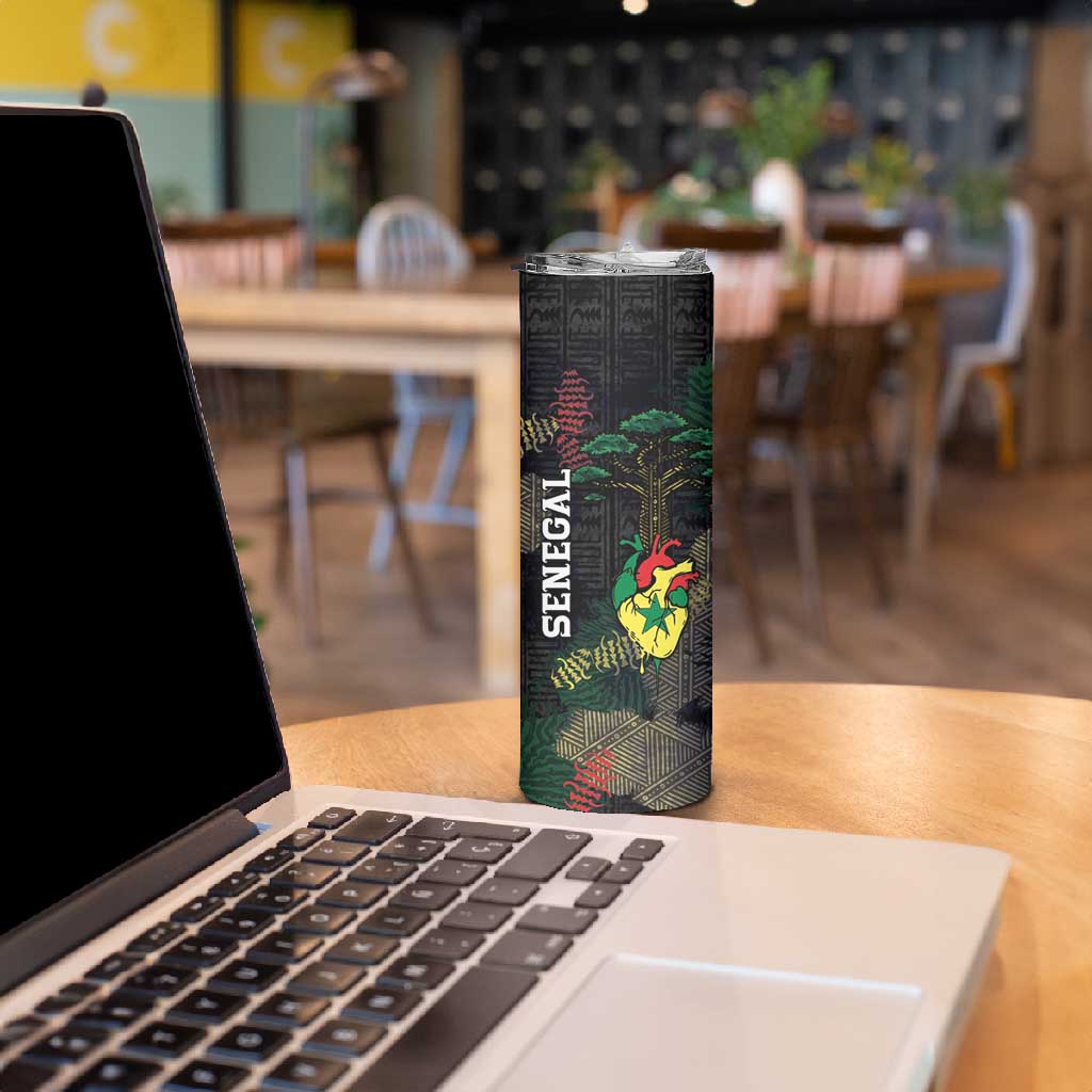 Personalized Senegal Skinny Tumbler Heart Baobab Art Grunge Style
