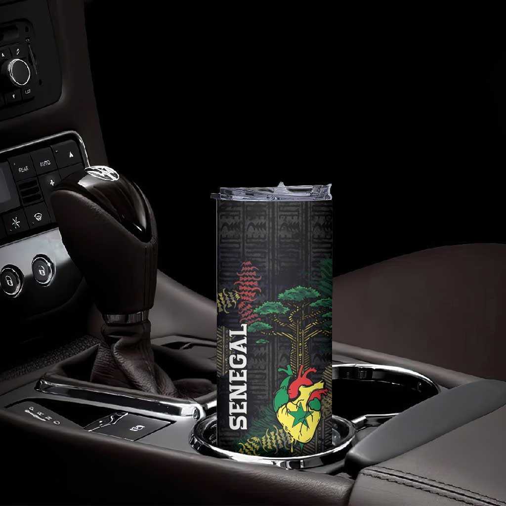 Personalized Senegal Skinny Tumbler Heart Baobab Art Grunge Style