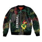 Personalized Senegal Sleeve Zip Bomber Jacket Heart Baobab Art Grunge Style
