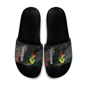 Senegal Slide Sandals Heart Baobab Art Grunge Style