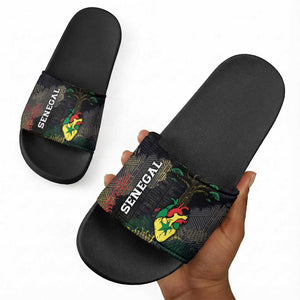 Senegal Slide Sandals Heart Baobab Art Grunge Style
