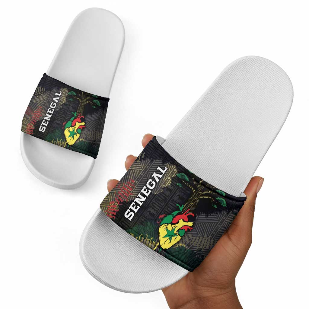 Senegal Slide Sandals Heart Baobab Art Grunge Style