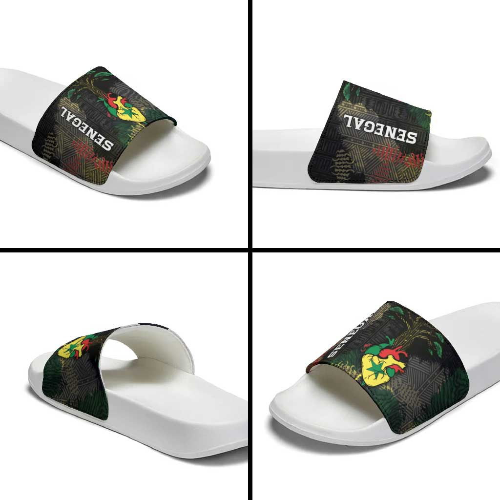 Senegal Slide Sandals Heart Baobab Art Grunge Style
