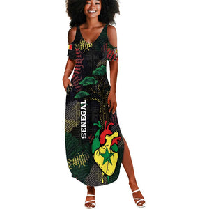 Personalized Senegal Summer Maxi Dress Heart Baobab Art Grunge Style