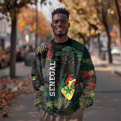 Personalized Senegal Sweatshirt Heart Baobab Art Grunge Style