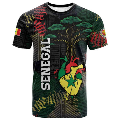 Personalized Senegal T shirt Heart Baobab Art Grunge Style