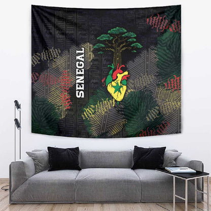 Senegal Tapestry Heart Baobab Art Grunge Style