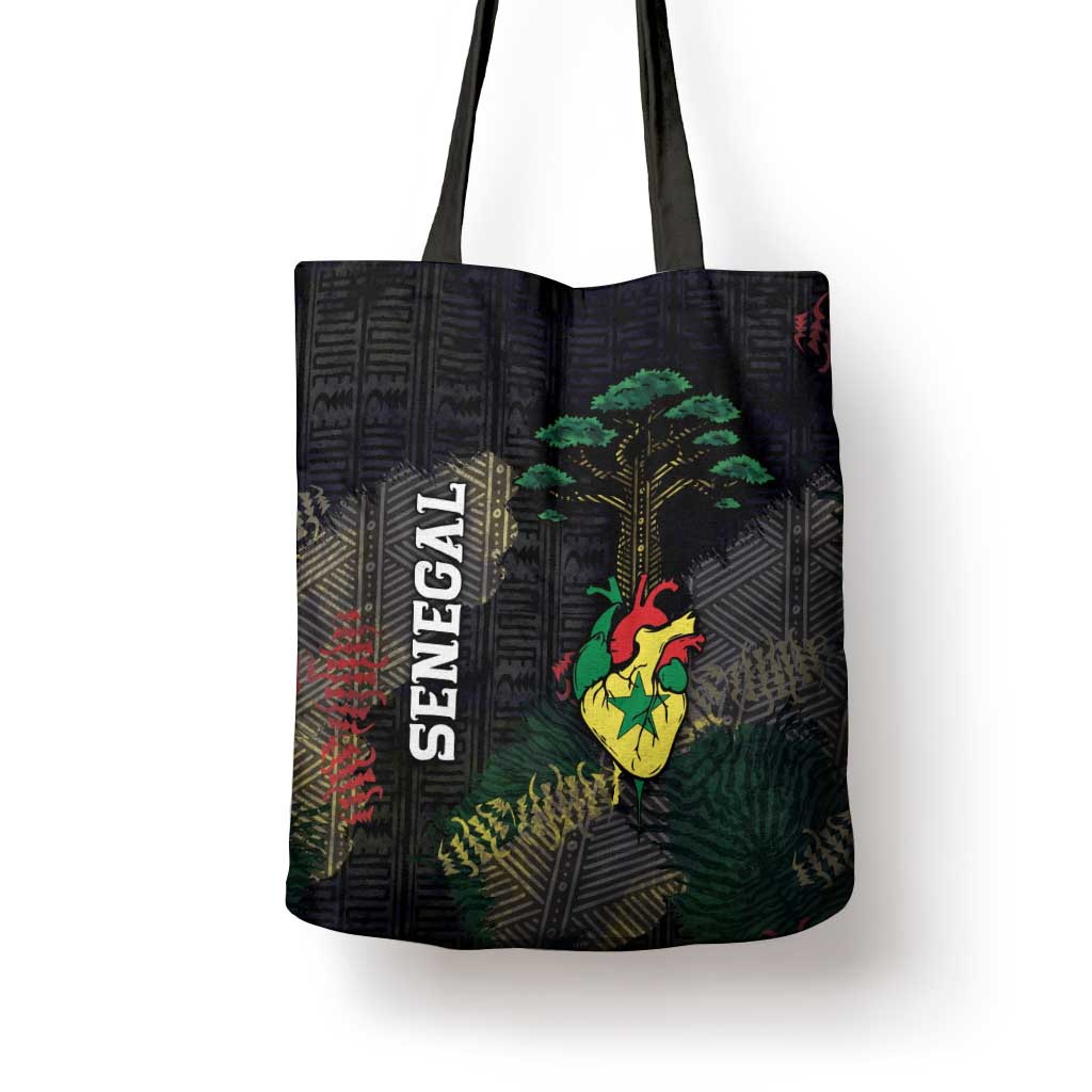 Senegal Tote Bag Heart Baobab Art Grunge Style